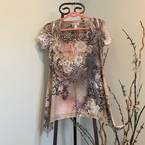 Dress Barn Graphic flower Blouse Size S